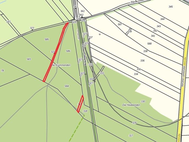Lageskizze Flurstücke 319 und 321 - 4 Flächen in Sperenberg im Berliner Umland