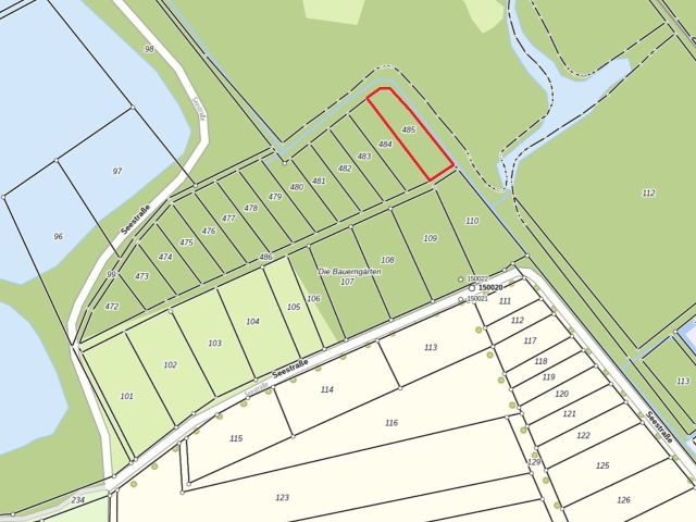 Lageskizze - Flurstück 485 - Vertragsfreie Waldfläche nahe dem Baggersee & dem Schloss Gusow