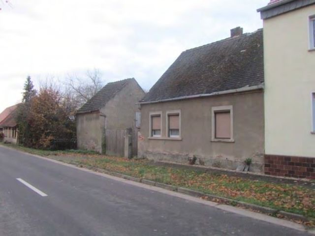 Blick auf den Verkaufsgegenstand - Ruinöses Einfamilienhaus mit diversen ehemaligen Nebengebäuden (u. a. Stall, Waschhaus, Schuppen) *zwischen Leipzig & Magdeburg*