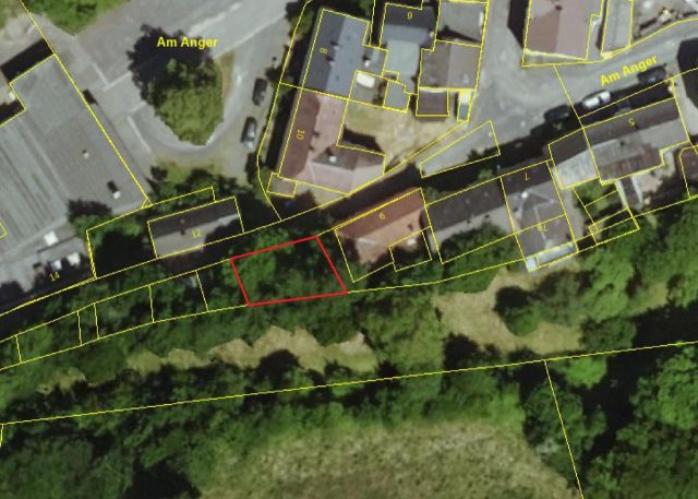 Lageskizze mit Luftbildunterlegung - Grundstück mit Kellerrechten und Erbbaurecht **im Fichtelgebirge und etwa 10 km von der tschechischen Landesgrenze entfernt**