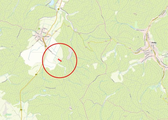 Lageskizze mit Umgebung - 2/8 Miteigentumsanteil an einer Grünfläche **im Naturpark Thüringer Wald**