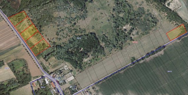 Lageskizze mit Luftbildunterlegung - Vertragslos genutzte Landwirtschaftsfläche (etwa 4.980 m²) & ca. 2,3 Hektar vertragsfreies Grundstück nördlich von Halle (Saale)