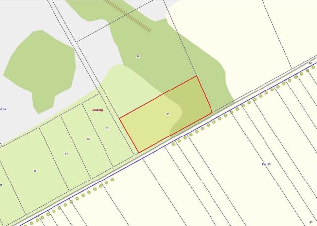 Lageskizze - Flurstück 50 - Vertragslos genutzte Landwirtschaftsfläche (etwa 4.980 m²) & ca. 2,3 Hektar vertragsfreies Grundstück nördlich von Halle (Saale)