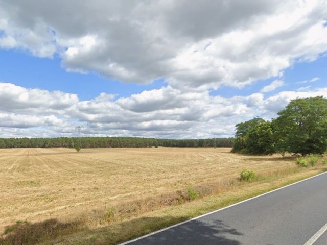 Blick auf Verkaufsfläche und Umgebung - Landwirtschafts/ Ackerfläche ca. 50 km von der südlichen Berliner Stadtgrenze entfernt