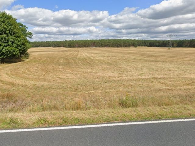 Blick auf Verkaufsfläche und Umgebung - Landwirtschafts/ Ackerfläche ca. 50 km von der südlichen Berliner Stadtgrenze entfernt