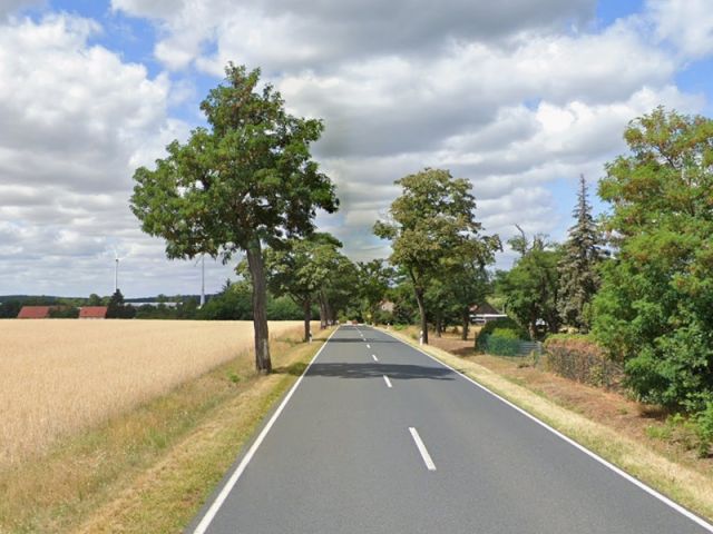 Umgebung und Straßenansicht Richtung Westen - Landwirtschafts/ Ackerfläche ca. 50 km von der südlichen Berliner Stadtgrenze entfernt
