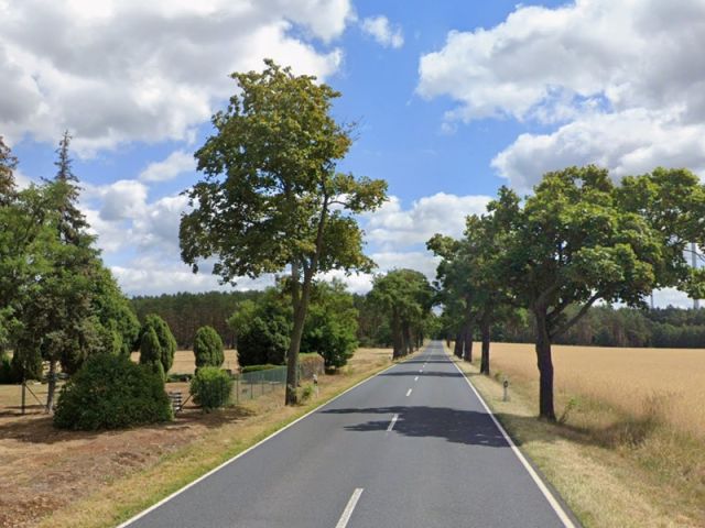 Umgebung und Straßenansicht Richtung Osten - Landwirtschafts/ Ackerfläche ca. 50 km von der südlichen Berliner Stadtgrenze entfernt