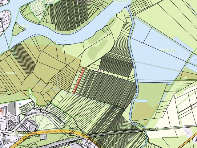 Umgebungsskizze - Landwirtschafts-/Grünlandfläche in Brandenburg an der Havel südlich des Brandenburger Stadtkanals