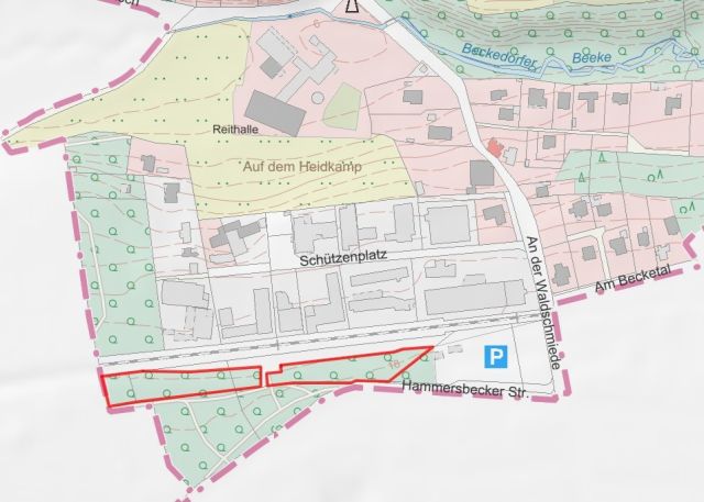 Lageskizze mit Umgebung - Innerstädtische Waldflächen südlich des Bahnhofes ´Klinikum Bremen-Nord/ Beckedorf´ **unweit der Bremer Stadtgrenze**