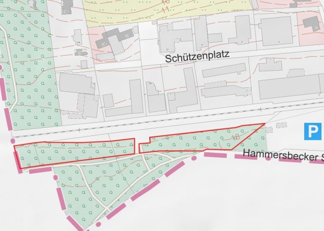 Lageskizze - Innerstädtische Waldflächen südlich des Bahnhofes ´Klinikum Bremen-Nord/ Beckedorf´ **unweit der Bremer Stadtgrenze**