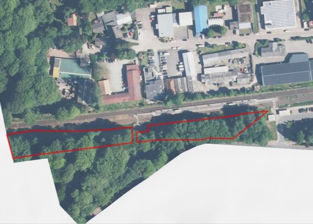 Lageskizze mit Luftbildunterlegung - Innerstädtische Waldflächen südlich des Bahnhofes ´Klinikum Bremen-Nord/ Beckedorf´ **unweit der Bremer Stadtgrenze**