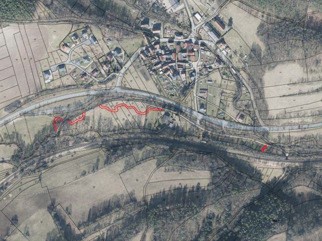 Lageskizze mit Luftbildunterlegung - Splitterflächen (u. a. Landwirtschafts- und Grünflächen) im Rinnetal in Königsee