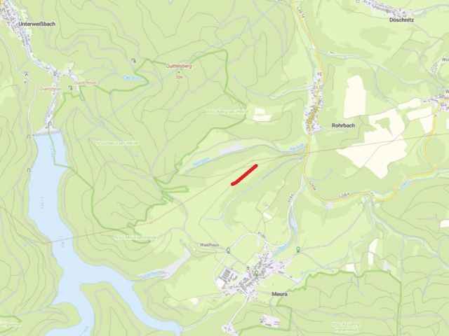 Lageskizze mit Umgebung - Grundstücksstreifen am Rand des Naturparks Thüringer Wald