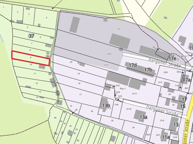 Lageskizze - Flur 1, FS 9 - Teilweise genutzte Gartenfläche sowie räumlich getrennt liegendes Grundstück ++ unweit des Kummerower Sees ++
