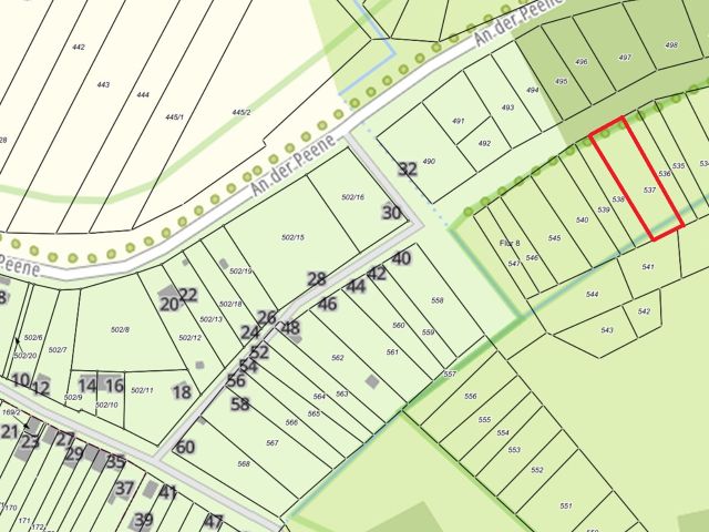 Lageskizze - Flur 8, FS 537 - Teilweise genutzte Gartenfläche sowie räumlich getrennt liegendes Grundstück ++ unweit des Kummerower Sees ++