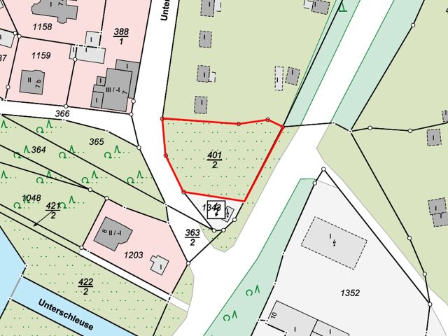 Lageskizze - Vertragsfreies Grundstück **südlich von Kleingärten & am südlichen Stadtrand von Eisenhüttenstadt**