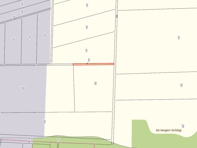 Lageskizze - Flurstück 95/27 - Vertragsfreie Waldfläche (etwa 3.986 m²) und vertragslos genutztes Grundstück (etwa 488 m²)