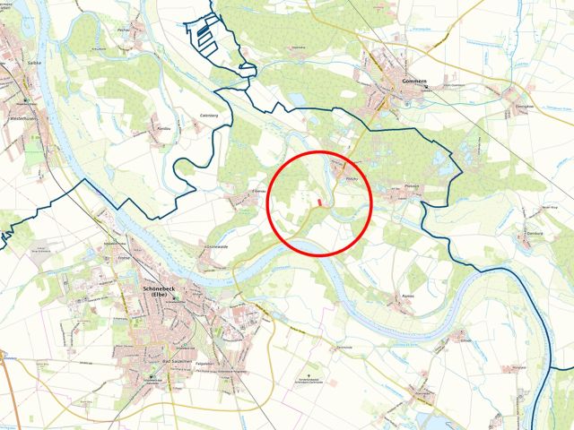 Lageskizze mit Umgebung - Verpachtete Landwirtschaftsfläche mit einer Grundstücksgröße von 4.885 m², lt. Grundbuchangabe ++vor den Toren Magdeburgs++
