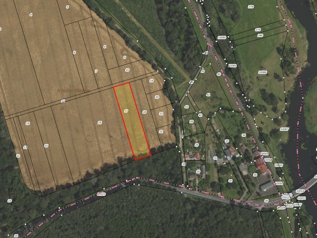 Lageskizze mit Luftbildunterlegung - Verpachtete Landwirtschaftsfläche mit einer Grundstücksgröße von 4.885 m², lt. Grundbuchangabe ++vor den Toren Magdeburgs++