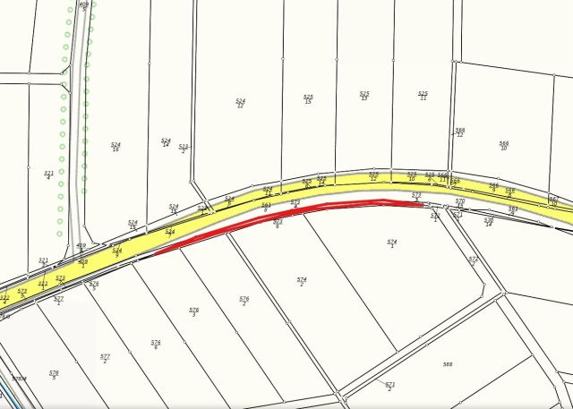 Lageskizze Flurstück 573/4 - Zwei schmale Landwirtschaftsflächen im Süden Thüringens, nahe der Landesgrenze zum Freistaat Bayern