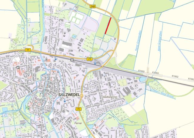 Umgebungsskizze - 3,9/100 Miteigentumsanteil an einem Landwirtschaftsstreifen + im FNP (Neuaufstellung) als Gewerbefläche ausgewiesen