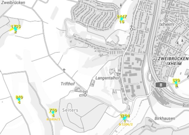 Lageskizze - Teile der ehemaligen Westwallbunkeranlage  **etwa 30 km von Saarbrücken und der französischen Landesgrenze entfernt**
