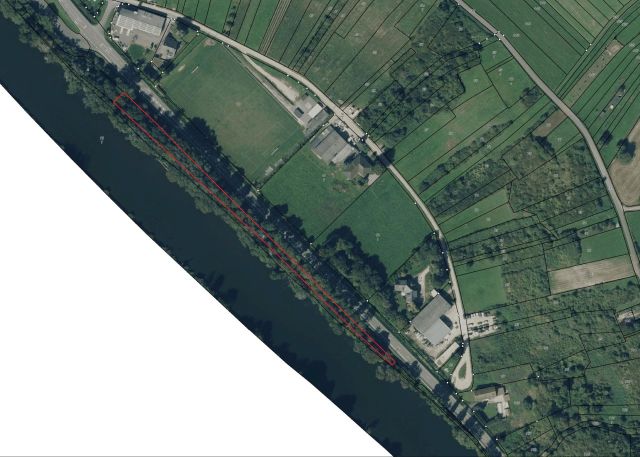 Lageskizze mit Umgebung und Luftbildunterlegung - Teil der ehemaligen Westwallbunkeranlage ++zwischen der ´Sauer´ & der B418, direkt an der Luxemburgischen Grenze++