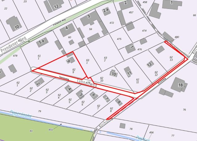 Lageskizze - Flurstück 62/9 und Wegeflurstücke - Grundstück mit ehem. Bungalow, Schuppen & Carport ++in einem Wohn- und Erholungsgebiet im nordöstlichen Umland von Berlin++