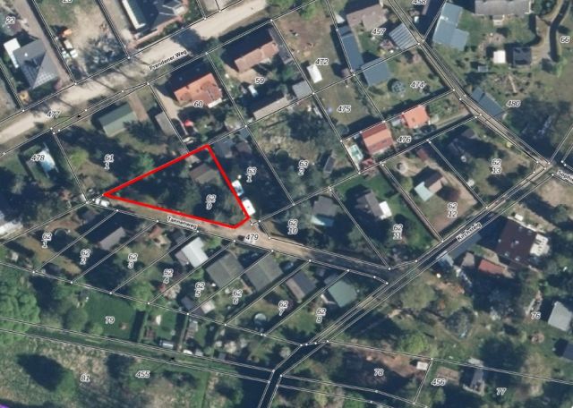 Lageskizze und Luftbildunterlegung - Flurstück 62/9 - Grundstück mit ehem. Bungalow, Schuppen & Carport ++in einem Wohn- und Erholungsgebiet im nordöstlichen Umland von Berlin++