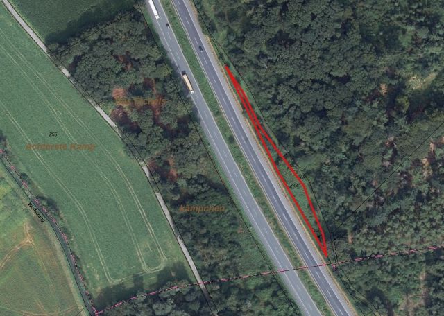 Lageskizze - Wald-/Gehölzfläche an der A3 unweit der niederländischen Grenze