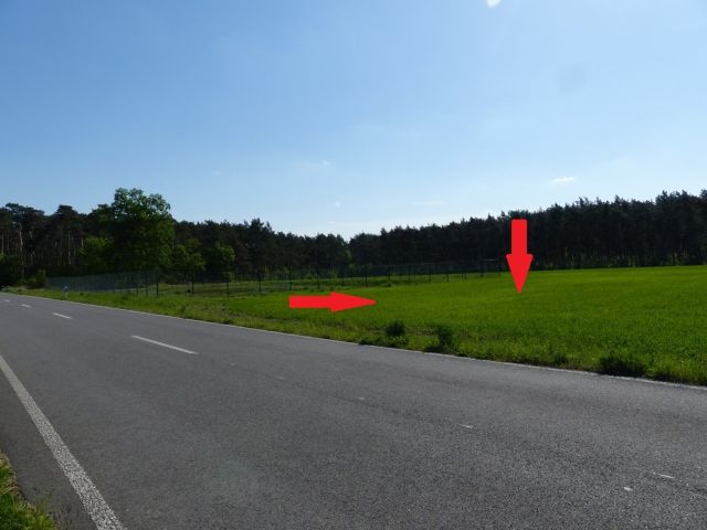 Verkaufsfläche und Umgebung - Vertragslos genutzte Landwirtschaftsfläche nahe der B 101 **etwa 25 km von Berlin entfernt**