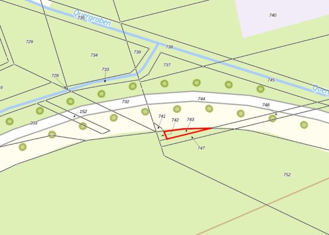 Lageskizze - Kleines, vertraglos genutztes Grundstück am Rande einer Landwirtschaftsfläche **etwa 18 km vom Berliner Ring entfernt**