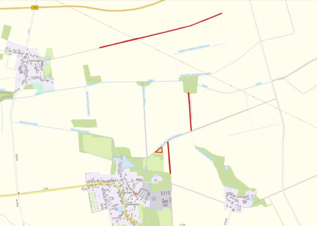 Umgebungsskizze alle Flurstücke - Insgesamt über 1,1 ha Acker- und Grünlandflächen - bis 30.09.2028 verpachtet ** Jahrespacht ca. 544 €