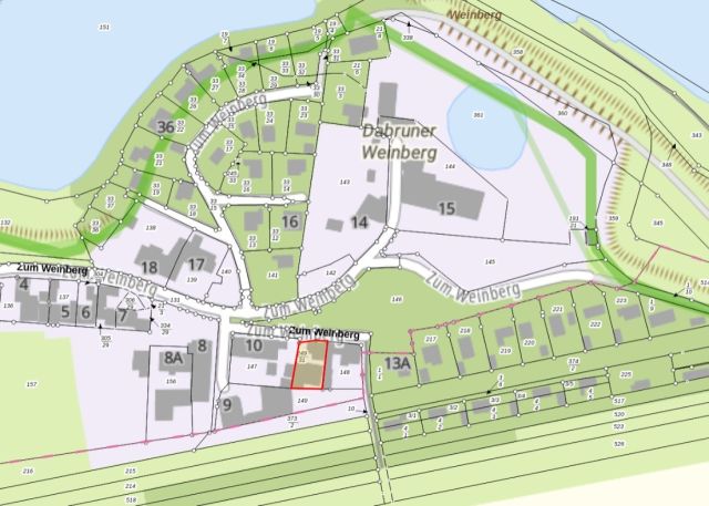 Lage des Verkaufsgegenstandes - Wohngrundstück mit vermüllter Ruine (Fotodokumentation siehe Anlage)