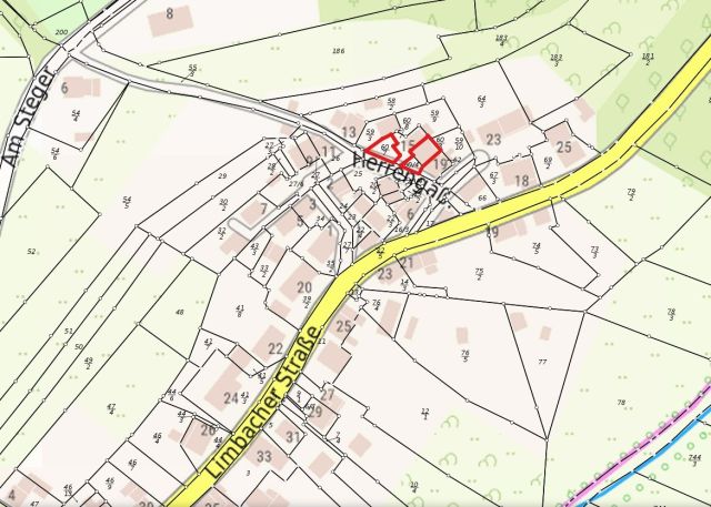 Lageskizze - MEA an einem Einfamilienhaus + Vorgarten + ruinöses Nebengebäude
