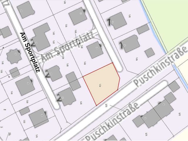 Lageskizze - Grünfläche in der Eigenheimsiedlung ´Am Sportplatz´ **etwa 28 km von Leipzig entfernt**