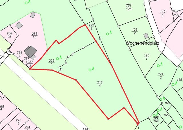 Lageskizze - Freifläche mit Baumbestand neben Wohnhäusern und angrenzend an den Schützenplatz ca. 10 km von der Koblenzer Altstadt entfernt