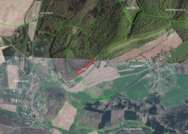 Umgebungsskizze - 2460/34560 Miteigentumsanteil an einer Waldfläche unweit der Landesgrenze zum Freistaat Bayern