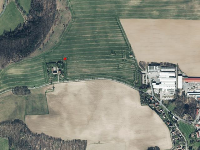 Umgebungsskizze - Kleines Grundstück mit Wasserspeicher in Rothschönberg westlich von Dresden
