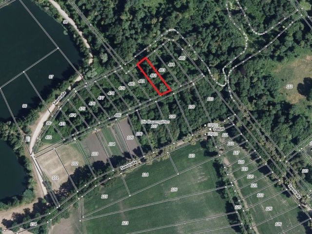 Lageskizze Flurstück 482 - Vertragsfreie Waldfläche nahe dem Baggersee & dem Schloss Gusow