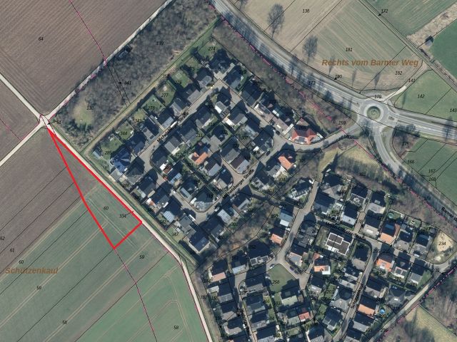 Umgebungsskizze - Ackerfläche gegenüber einer Wohnsiedlung in Koslar ca. 50 km westlich von Köln