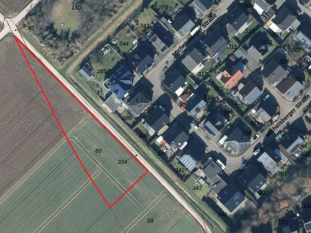 Lageskizze - Ackerfläche gegenüber einer Wohnsiedlung in Koslar ca. 50 km westlich von Köln