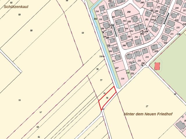 Umgebungsskizze - Ackerfläche am Ortsrand von Koslar ca. 50 km von Köln entfernt