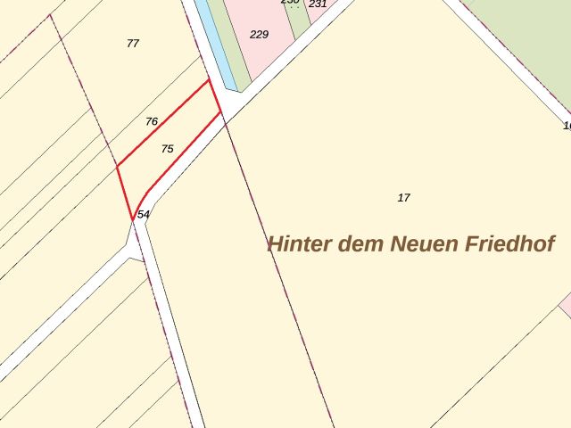 Lageskizze - Ackerfläche am Ortsrand von Koslar ca. 50 km von Köln entfernt