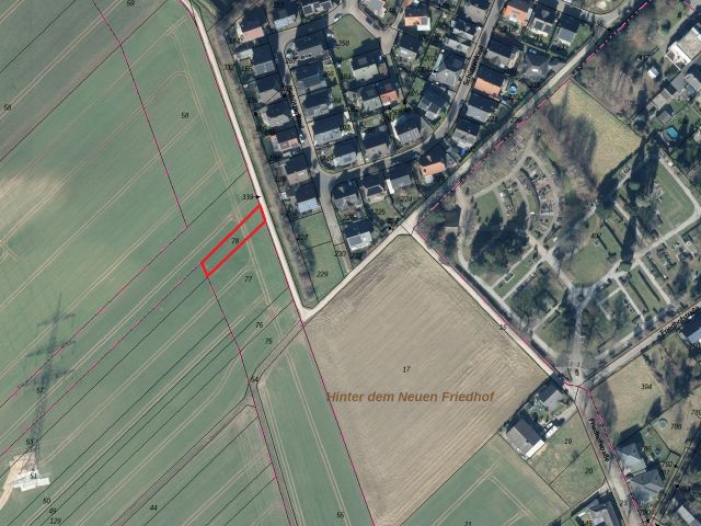 Umgebungsskizze - Ackerfläche gegenüber von Wohnbebauung ca. 50 km von Köln entfernt