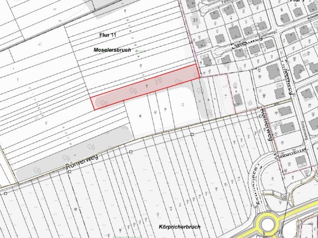 Umgebungsskizze - Gehölzfläche neben Wohnbebauung im Landkreis Saarlouis