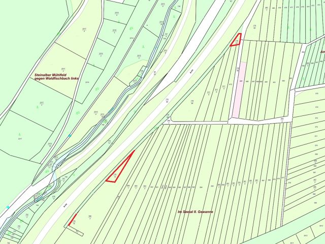 Lageskizze alle Flurstücke - Drei landwirtschaftliche Splitterflächen an der B270 in der Südwestpfalz