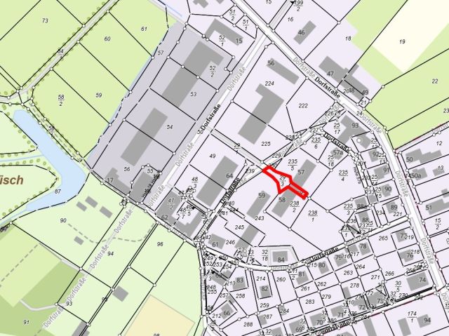 Lage des Verkaufsgegenstandes - Denkmalgeschützes Spritzenhaus (Teil eines ehemaligen Pferdestalls) **stark geschädigter baulicher Zustand**