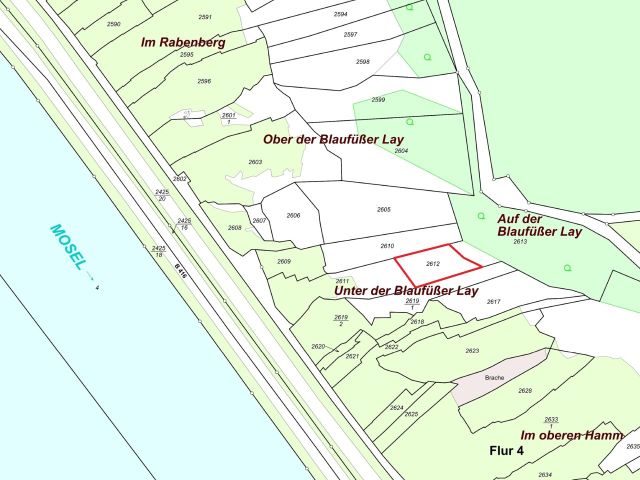 Lageskizze mit Umgebung - Vertragsfreies Grundstück in der Weinlage ´Winningen-Uhlen´ **östlich der ´Mosel´ und nahe der Moseltalbrücke**