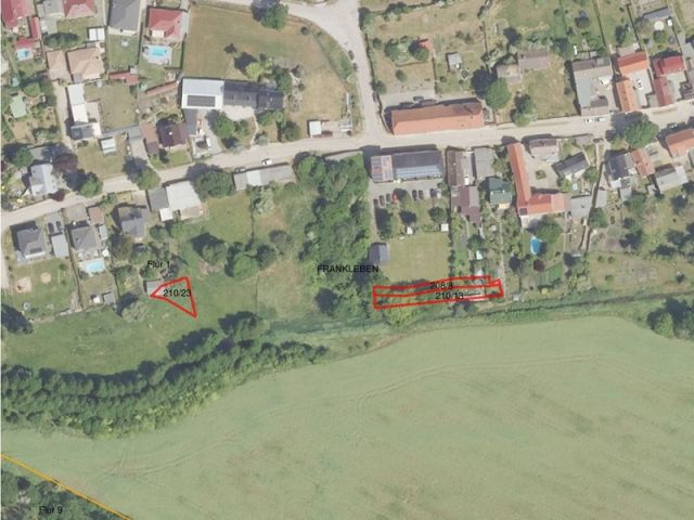 Umgebungsskizze - Zwei vertragslos genutzte Garten-/Erholungsflächen hinter bebauten Grundstücken ca. 500 m östlich des ´Geiseltalsees´